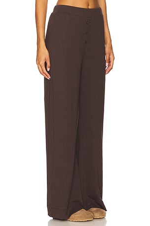 VIR VITA Pointelle Lounge Pant in Chocolate. Size S. Also