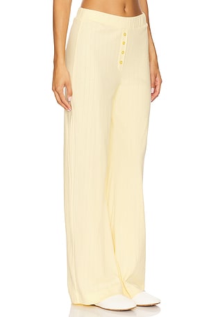 VIR VITA Pointelle Lounge Pant in Lemon