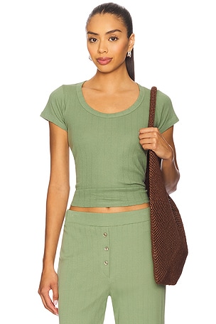 Scoop Pointelle Tee VIR VITA