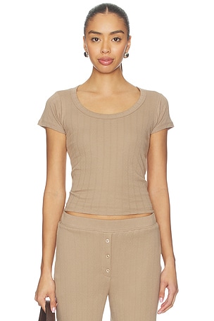 Pointelle Scoop Tee VIR VITA