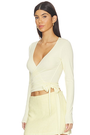 VIR VITA Margot Wrap Top in Yellow