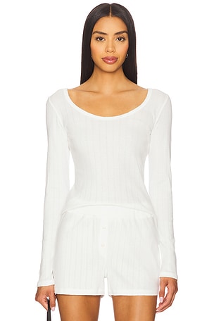 Maia Scoop Neck Pointelle Top VIR VITA