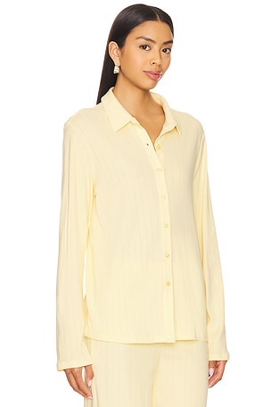 VIR VITA Eloise Pointelle Shirt in Lemon