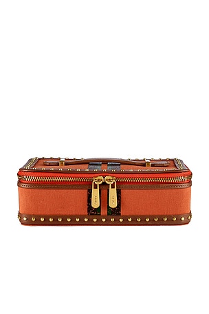 WOLF Ida Travel Zip Jewelry Case With Handle in Orange