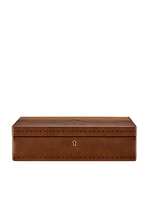 WOLF Brogue 10 Piece Watch Box in Brown