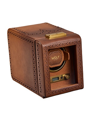 WOLF Brogue Single Winder in Brown