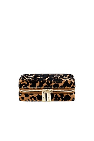 WOLF Savanna Print Zip Travel Case in Brown