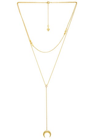 Crescent Diamante Layered Necklace Wanderlust + Co
