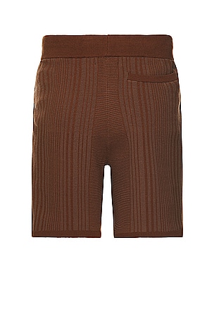 WAO Fully Knitted Pattern Short in Brown