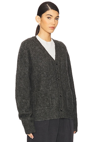 WAO Solid Brushed Cardigan in Grey