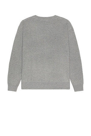 WAO Wool Blend Round Neck Cardigan in Grey