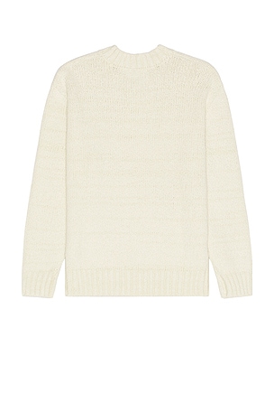 WAO Slub Yarn V-neck Sweater in Cream. Size M. Also
