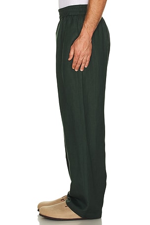 WAO Relaxed Linen Pants in Dark Green. Size XS. Also