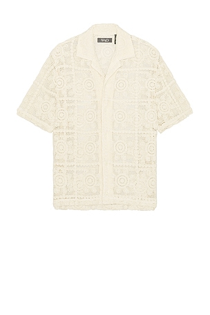 Floral Crochet Camp Shirt WAO