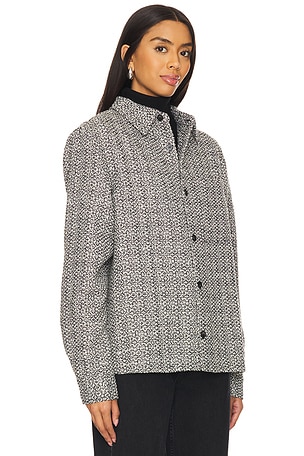 WAO Boucle Tweed Shirt Jacket in Black