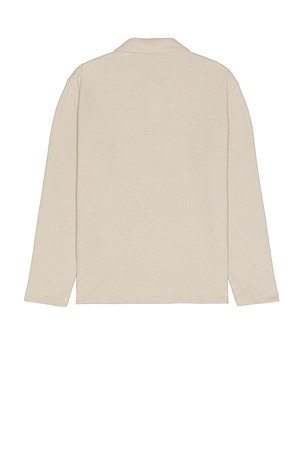 WAO The Textured Long Sleeve Polo in Brown
