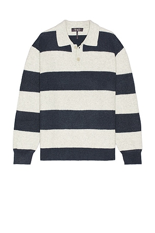 Striped Long Sleeve Polo WAO