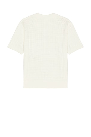 WAO Relaxed Open Knit Polo in Cream