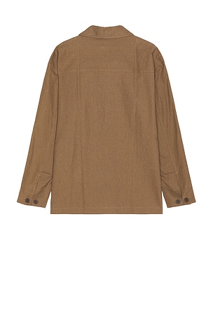 WAO The Linen Shirt Jacket in Brown