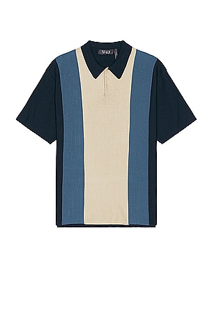 Short Sleeve Stripe Knit Polo WAO