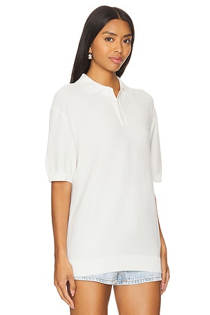 WAO Textured Polo in Cream