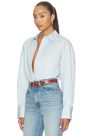 WAO Poplin Button Up in Blue