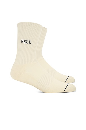 Well Embroidered Tube Sock WellBeing + BeingWell