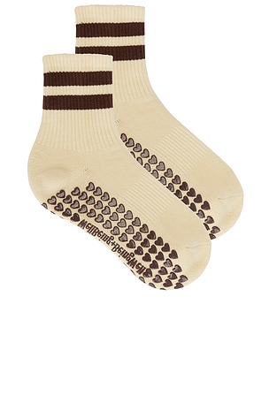 CHAUSSETTES STRIPED HALF CREW GRIP WellBeing + BeingWell