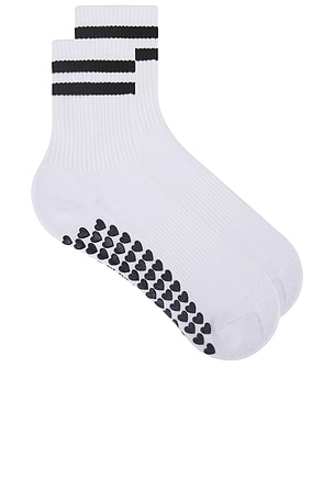 Striped Half Crew Grip Sock WellBeing + BeingWell