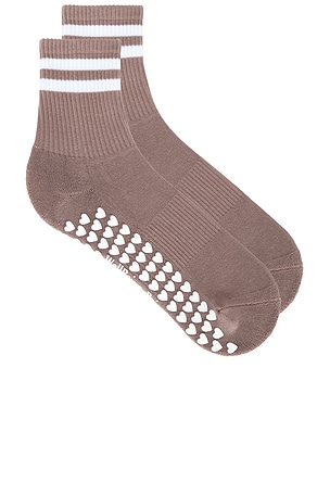 Striped Half Crew Grip Sock WellBeing + BeingWell