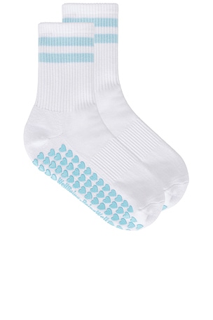 Striped Half Crew Grip Sock WellBeing + BeingWell
