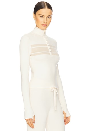 WellBeing + BeingWell Chalet Half Zip Pullover in Cream