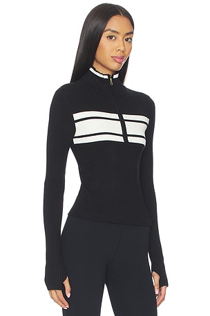 WellBeing + BeingWell Chalet Half Zip Pullover in Black. Size XXS. Also