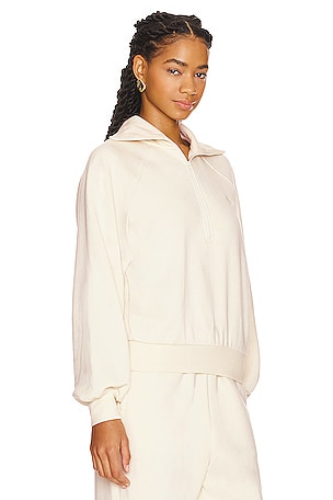 WellBeing + BeingWell Layne Half Zip Pullover in White