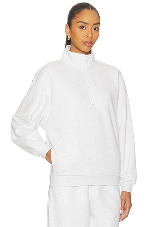 WellBeing + BeingWell Remy Half Zip in Light Grey
