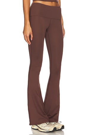 WellBeing + BeingWell LoungeWell Light Hawley Foldover Pant in Brown