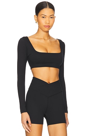 WellBeing + BeingWell FlowWell Lara Long Sleeve Top in Black