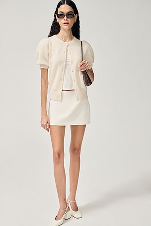 Sheila Puff-sleeve Cardigan W. Cashmere
