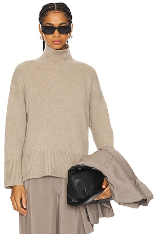 Rina Mock Neck Pullover W. Cashmere