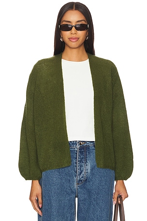 Juniper Balloon Sleeve Open Cardigan W. Cashmere