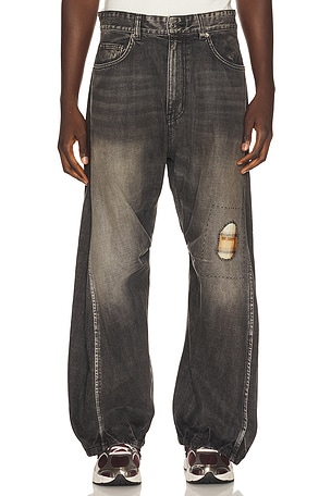 Repaired CheckCurved Denim Jeans WE11DONE