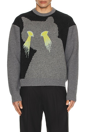 Cat Jacquard Knit Pullover WE11DONE