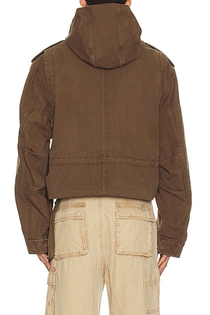 WE11DONE Folded Shortened Jacket in Brown. Size S. Also
