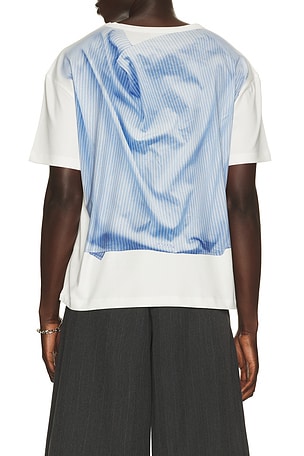 WE11DONE Trompe-L'Oeil Tied Up T-Shirt in White