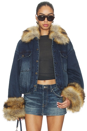 Faux Fur Denim Jacket WE11DONE