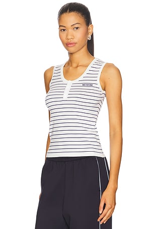 WE11DONE Knit Tank Top in White
