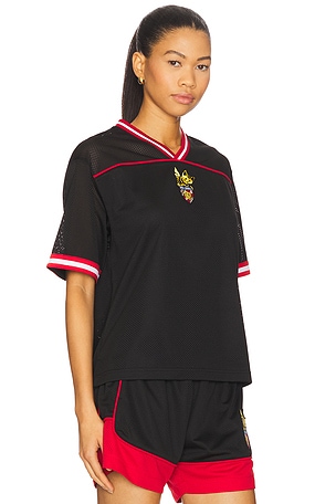 WE11DONE Mesh Track T-shirt in Black