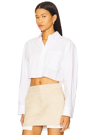 WE11DONE Cropped Shirt in White