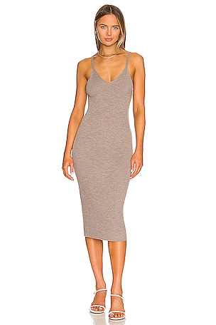 grey taupe dress Joana Mini Dress in Taupe