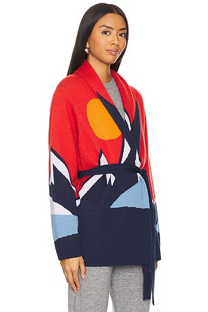 We Norwegians Snow Mountain Cardigan in Red,Navy